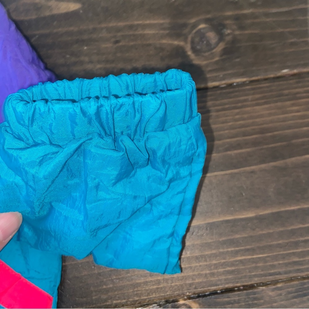90s Kids multi coloured jacket Fleece Lined Windbreaker Jacket unisex - Picture 5 of 9